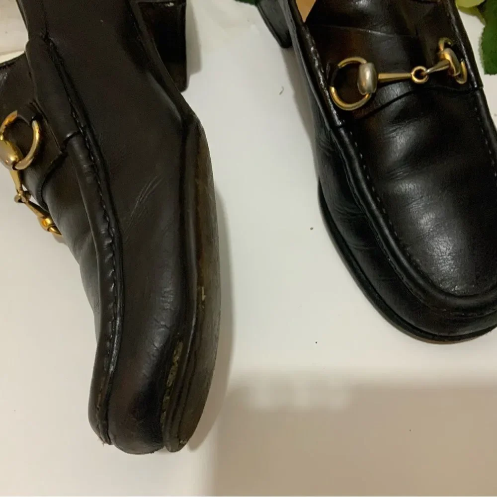 Vintage Gucci Classic Brown Leather Horsebit Loafers Men’s 43 1/2 S